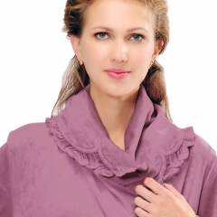 RAIKOU Ladies Luxury Soft Velvet Fleece Wrap Cosy Pastel Bath Robe Dressing Gown Nightwear Loungewear Housecoat