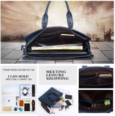 Men's Faux Leather Handbag Shoulder Bags Briefcases for Work Office Business PC Port 14 inch