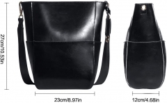 Women's shoulder bag, real leather shoulder bag - several compartments, detachable inside pocket, 2 shoulder straps for every occasion - vintage look - premium buffalo leather
