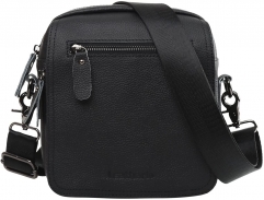 Leather shoulder bag, small shoulder bag, messenger bag with many functional compartments for men