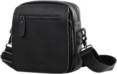 Leather shoulder bag, small shoulder bag, messenger bag with many functional compartments for men